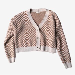 Checkered Knit Women's Sweater